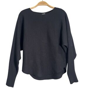 Vila Milano Sweater Womens S Black Dolman Batwing‎ Textured Knit Minimalist Chic